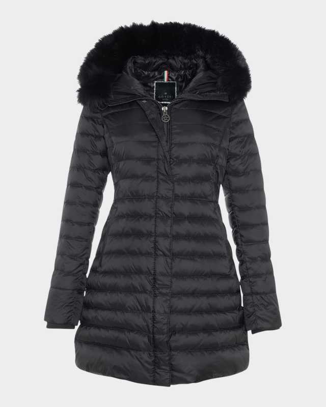 Down Apres-Ski Jacket with Detachable Toscana Lamb Hood Trim